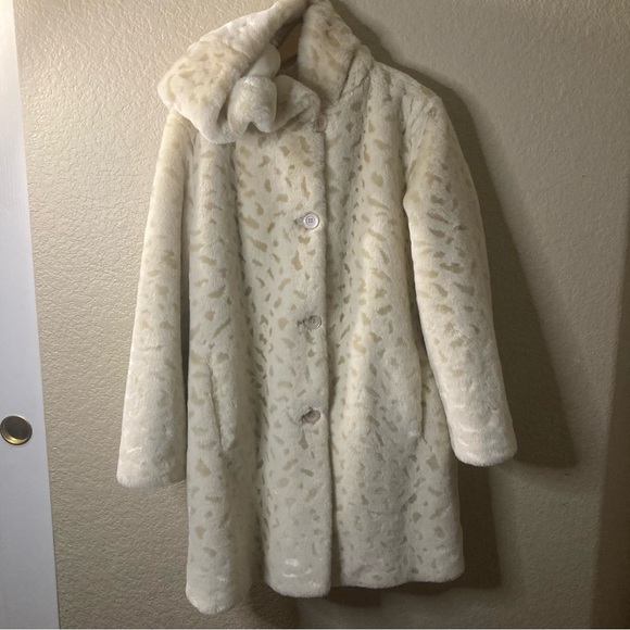 giacca Jackets & Blazers - Giacca Cream  Reversible Faux Fur Hooded Unique Coat Medium
